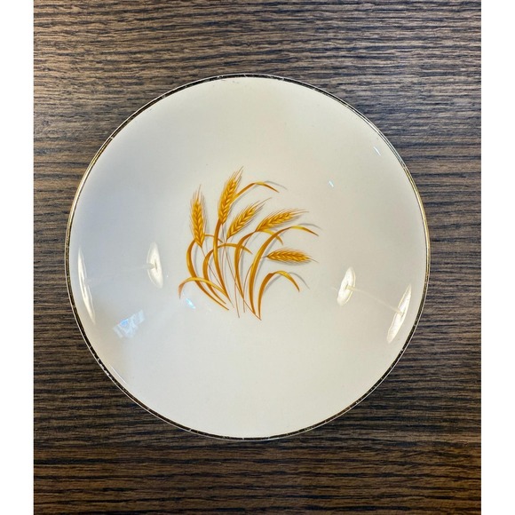 The Unbranded Brand Other - Vintage Golden Wheat Trinket Dish: 22k Gold Trim, Made in USA